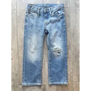 Gap Baby Boy Denim Jeans Distressed Light Wash Straight Leg 4 Regular Toddler